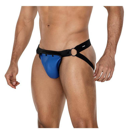 JOCKSTR4P02 Jockstrap Jocksnap Radiant Blue, vegan leather, performance-focused design for active wearers, CUT4MEN