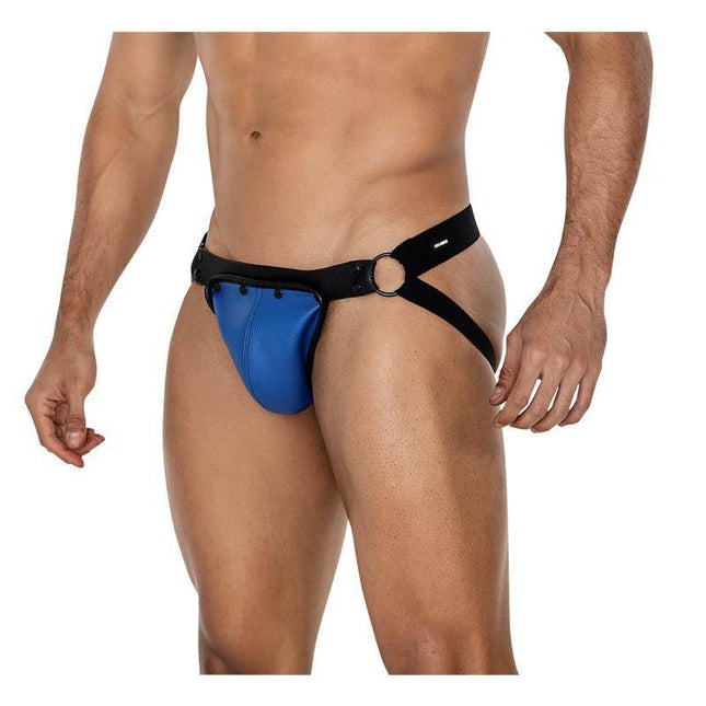 JOCKSTR4P02 Jockstrap Jocksnap Radiant Blue, vegan leather, performance-focused design for active wearers, CUT4MEN