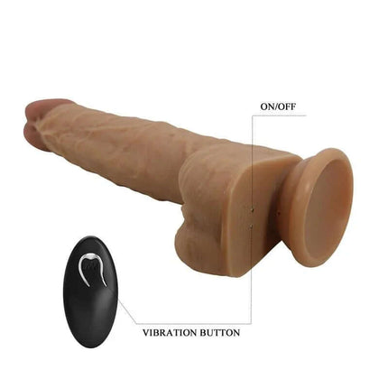 Jonathan Dildo with Vibration and Thrusting with Remote Control showcasing design and remote features.
