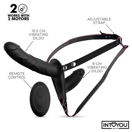 Jordan Strap on with Double Vibrating Dildo and Remote