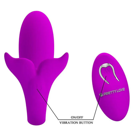 Jordyn Remote Control Stimulator in pink with ergonomic whale-shaped design and wireless remote control for versatile vibration modes.