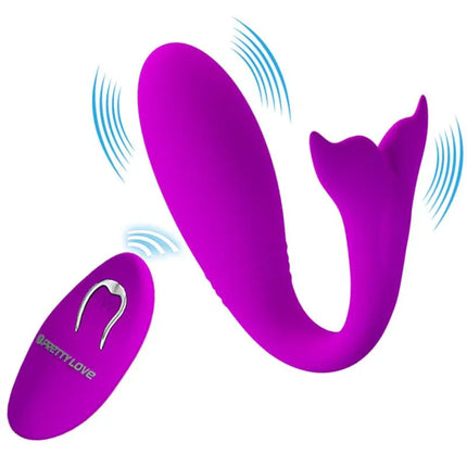 Jordyn Remote Control Stimulator ergonomic whale-shaped vibrator with wireless remote for couples' pleasure and versatile stimulation.