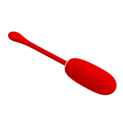 Julius Vibrating Egg Red silicone product with 12 functions and USB rechargeable design for pleasure in bed or bath