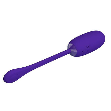 Julius Vibrating Egg Violet with ultra-soft silicone shell for solo pleasure, featuring 12 vibration settings and quilted texture.