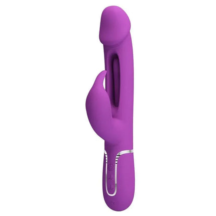 Kampas Vibrator With Licking Lilac, rechargeable dual-motor vibrator in vibrant purple, designed for intense customizable pleasure.