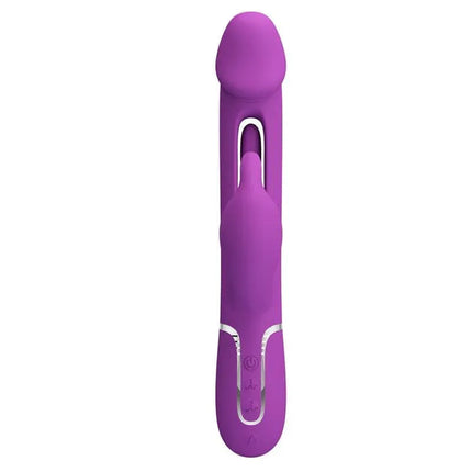 Kampas Vibrator With Licking Lilac - Rechargeable dual-motor vibrator in purple for intense, customizable pleasure and stimulation.