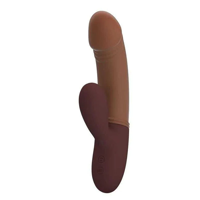 Kane Clitoris Sucker with Vibration USB in brown, featuring ergonomic design and medical-grade silicone for targeted G-spot stimulation.