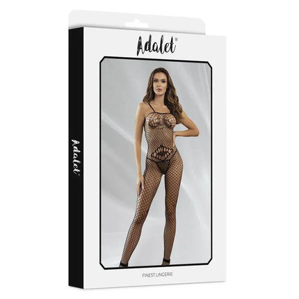 Katia Fishnet Bodystocking with Geometric Patterns packaged in Adalet box