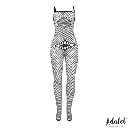 Katia Fishnet Bodystocking with Geometric Patterns, sleek design by Adalet, features black fishnet with geometric patterns for a bold allure.