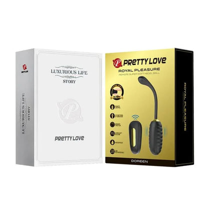 Kegel Ball with Remote Control Royal Pleasure packaging showcasing product features and wireless remote control design.