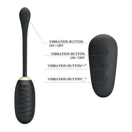 Kegel Ball with Remote Control Royal Pleasure showing remote with vibration buttons and soft silicone design.