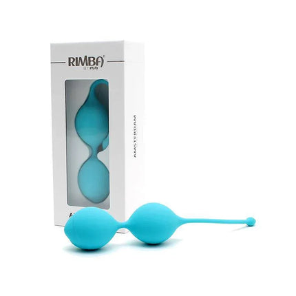Kegel balls 35 mm Amsterdam Blue with packaging, featuring stylish design and silicone material for pelvic muscle strengthening.
