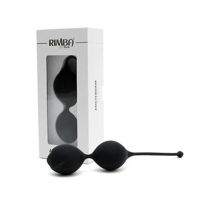 Kegel balls Amsterdam 35 mm Black with silicone design and packaging, ideal for pelvic floor training and enhancing intimate pleasure.