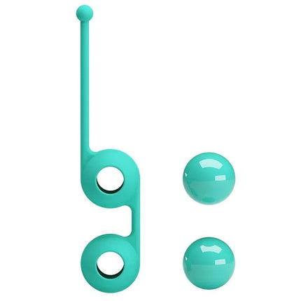 Kegel Balls Tighten Up III Blue silicone kegel balls for pelvic floor exercises, featuring dual inner balls and ergonomic design.