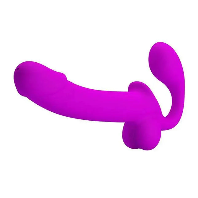 Purple Kelpie Strapless Strap-on with Squirt Function made of silicone for hands-free pleasure