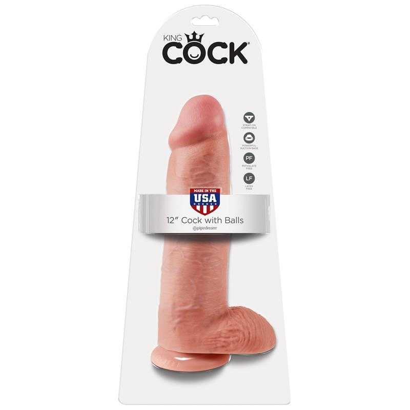 King Cock Cock with Balls 12 - Flesh - secretsextoys.store