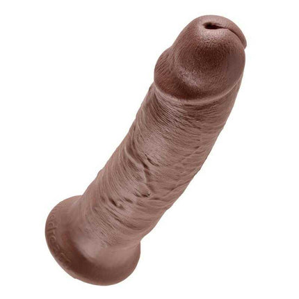 King Cock Dildo 10 - Brown, 10-inch realistic dildo for solo or couples play, handcrafted in the USA, phthalate-free material