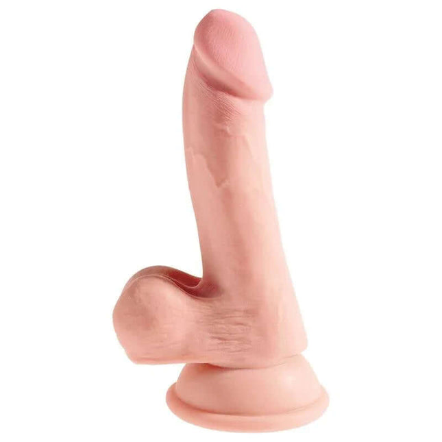 Triple Density Dildo with Testicles 6.5 featuring lifelike design and suction base