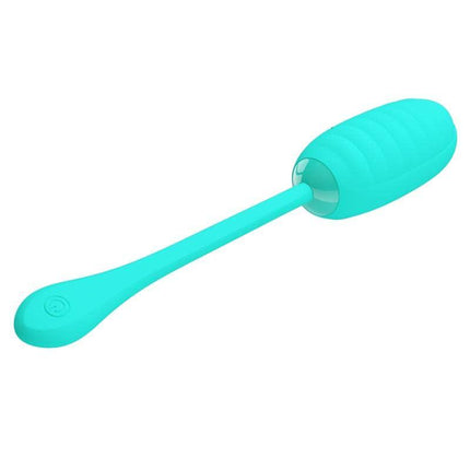Kirk Vibrating Egg Green with quilted texture and USB-rechargeable design for customizable solo pleasure.