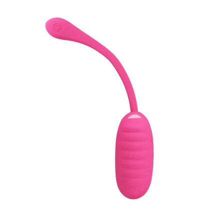 Kirk Vibrating Egg with Movil APP Silicone USB, pink silicone design with flexible tail and textured surface