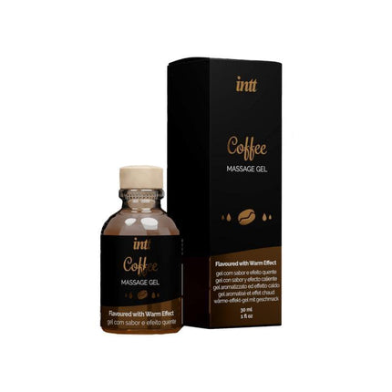Kissable Massage Coffee Gel 30 ml bottle with packaging, ideal for massages and intimacy, offering a coffee-flavored experience.