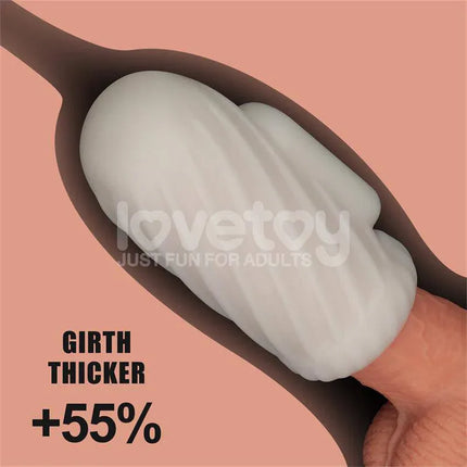 Knights Ring Vibrating Dual Purpose Sleeve showcasing 55% girth increase for enhanced pleasure.