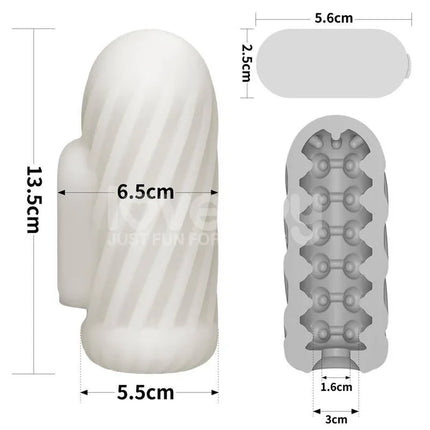 Knights Ring Vibrating Dual Purpose Sleeve with dimensions and internal texture view