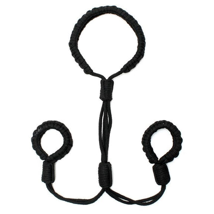 Knotted Cotton Restraints black cotton rope ties for creative adult play and experimentation.