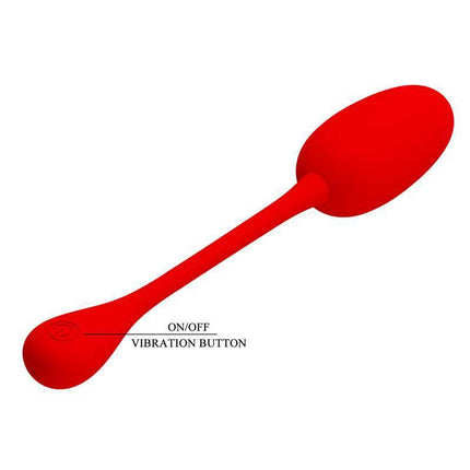 Knucker Vibrating Egg Red with 12 functions, designed for pleasure with on/off vibration button by Pretty Love.