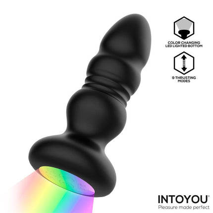 Krax Butt Plug with Vibration Thrusting Led Light and Remote