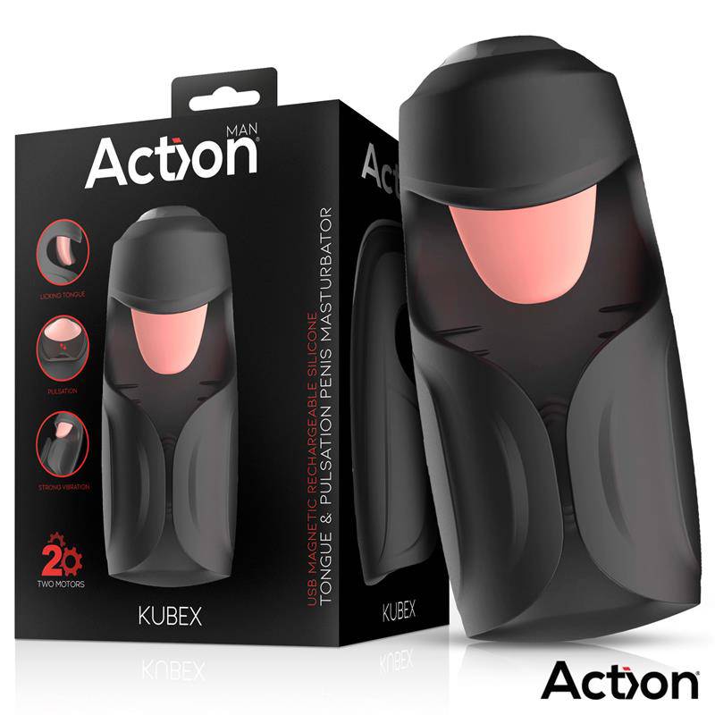 Kubex Masturbator with Licking Tongue, Pulsation and Vibration - secretsextoys.store