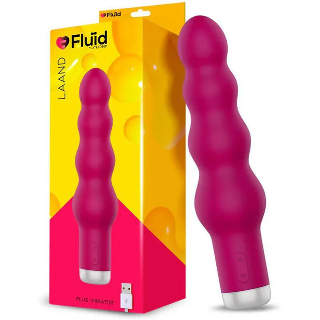 Laand Powerful Vibe USB Burgundy, compact and powerful vibrator with bulbous design for targeted pleasure, shown with packaging