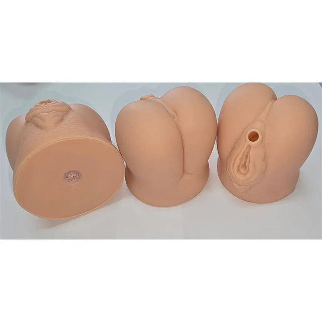 Labia shaped whistle by Diverty Sex displayed in three angles on a table, perfect for bachelorette parties and fun celebrations