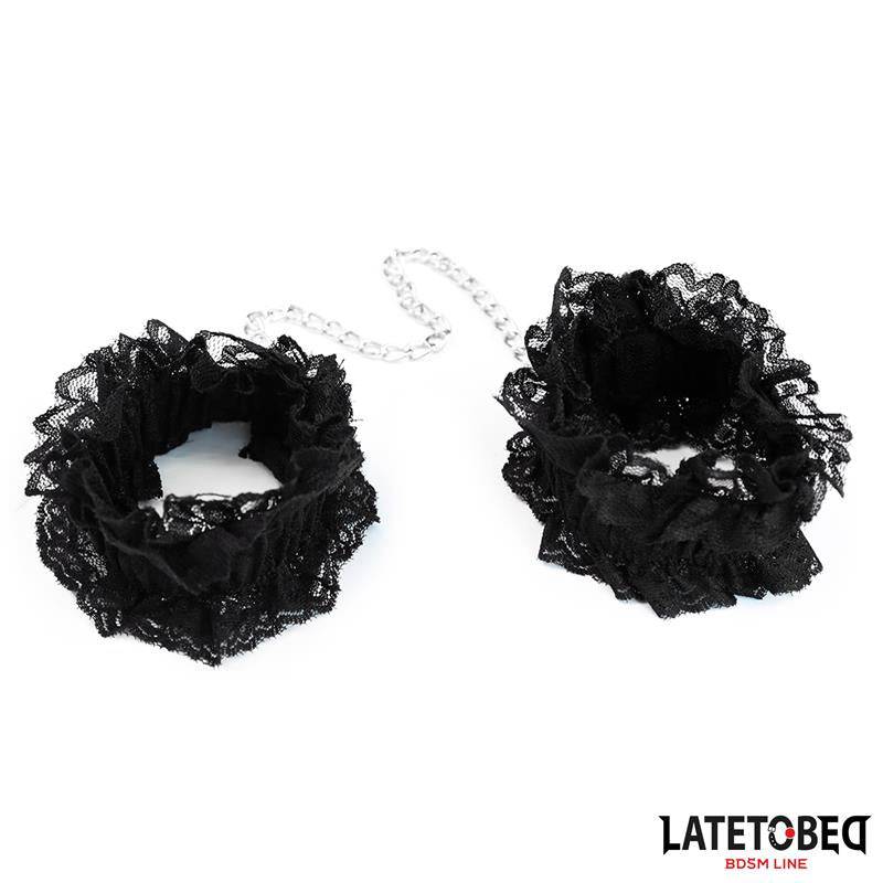 Lace Elastic Ankle Restraints Black - secretsextoys.store