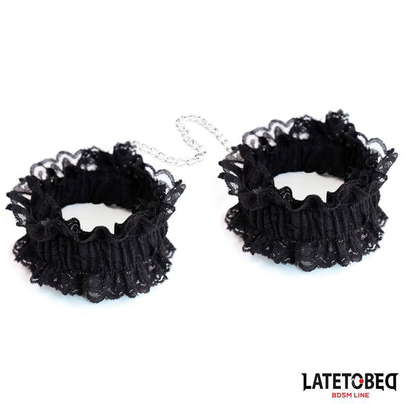 Lace Elastic Wrist Restraints Black - secretsextoys.store