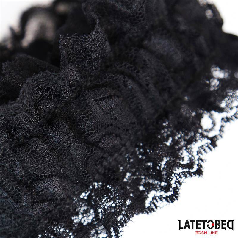 Lace Elastic Wrist Restraints Black - secretsextoys.store