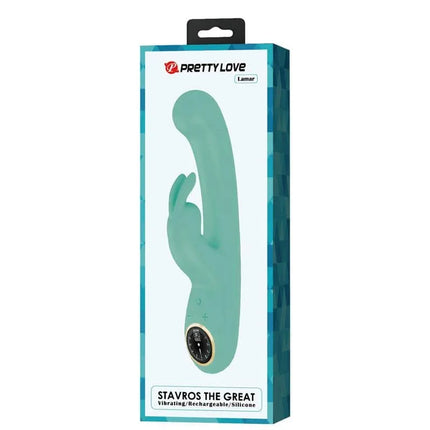 Lamar Vibrator G-Spot Rabbit Mint dual-stimulation curved silicone vibrator in packaging