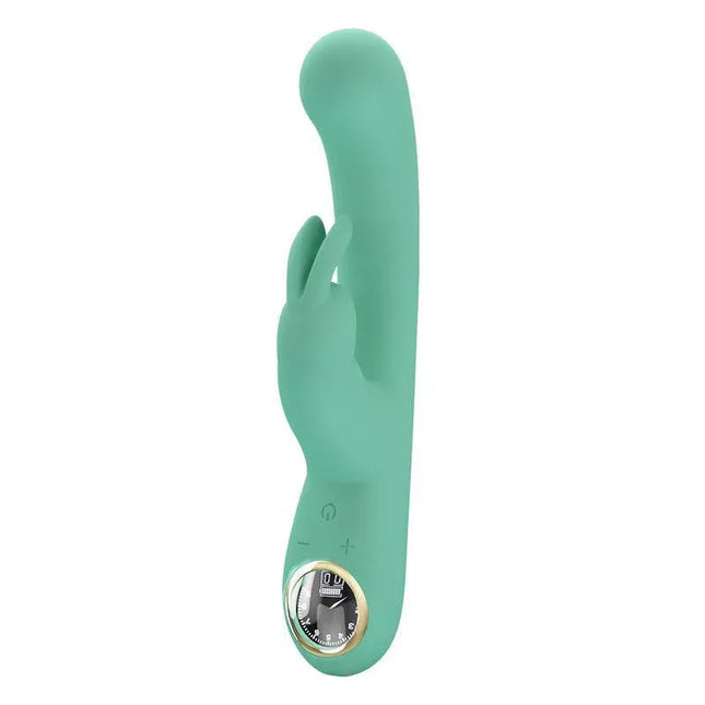 Lamar Vibrator G-Spot Rabbit Mint in mint-colored silicone design for dual stimulation