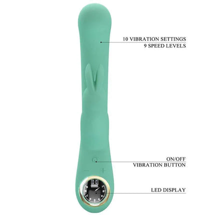 Lamar Vibrator G-Spot Rabbit Mint with 10 vibration settings and LED display in mint silicone