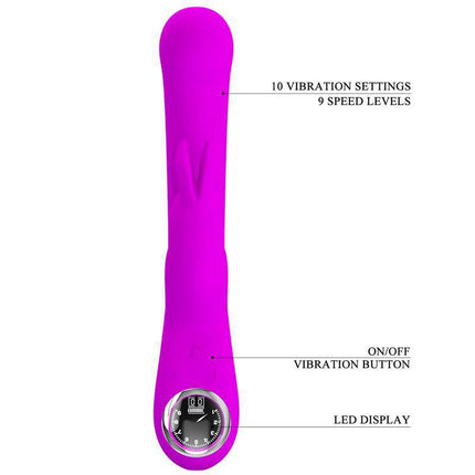 Lamar Vibrator G-Spot Rabbit Violet with 10 vibration settings and LED display