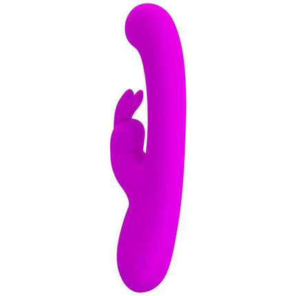 Lamar Vibrator G-Spot Rabbit Violet, featuring dual-stimulation design with curved shaft and bunny-shaped stimulator.