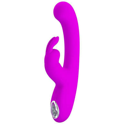 Lamar Vibrator G-Spot Rabbit Violet with curved shaft and bunny-shaped stimulator for dual-stimulation pleasure in vibrant violet