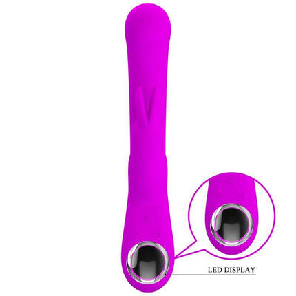 Lamar Vibrator G-Spot Rabbit Violet with LED display, designed for dual-stimulation featuring a curved shaft and bunny-shaped stimulator.