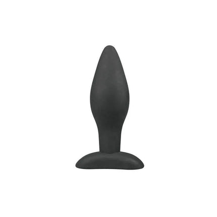 Large Black Silicone Buttplug with tapered tip and slim neck design for easy insertion and comfort, ideal for beginners in anal play.