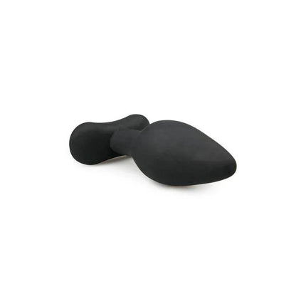 Large Black Silicone Buttplug with tapered tip for comfortable insertion