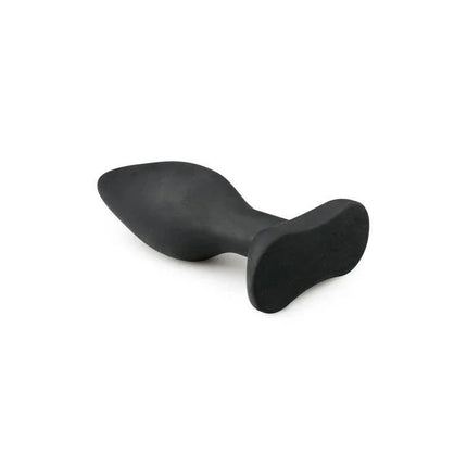 Large Black Silicone Buttplug with tapered tip and slim neck for comfortable anal play