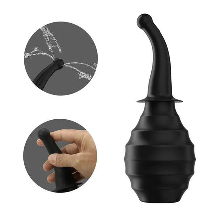 Large Capacity Anal Douche BLKM6 - 330 ml Cleanser with ergonomic nozzle and easy-squeeze bulb