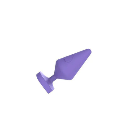 Large Luv Heart Plug Purple Silicone with teardrop shape, smooth surface, and bright purple color for body-safe pleasure.