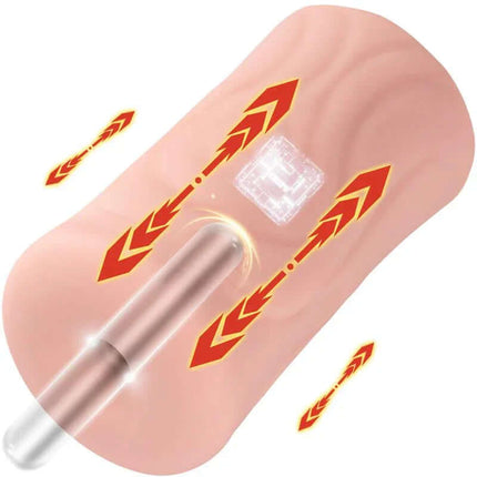 Large Thrusting Machine I Masturbator showcasing internal mechanisms with thrusting modes and textured design for enhanced stimulation.