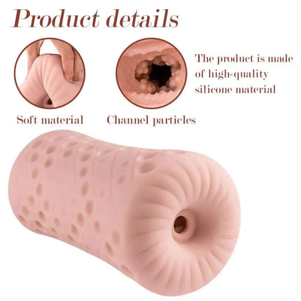Large Thrusting Machine II Masturbator showcasing soft silicone material and channel particles for intense stimulation